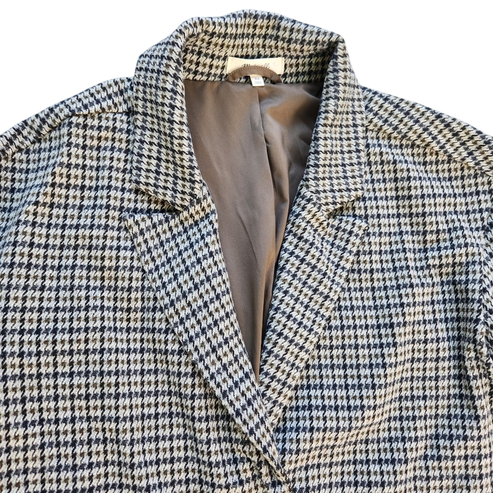 Madewell Oversized Knit Blazer In Houndstooth Womens Size XS Button Up Jacket - Picture 6 of 14